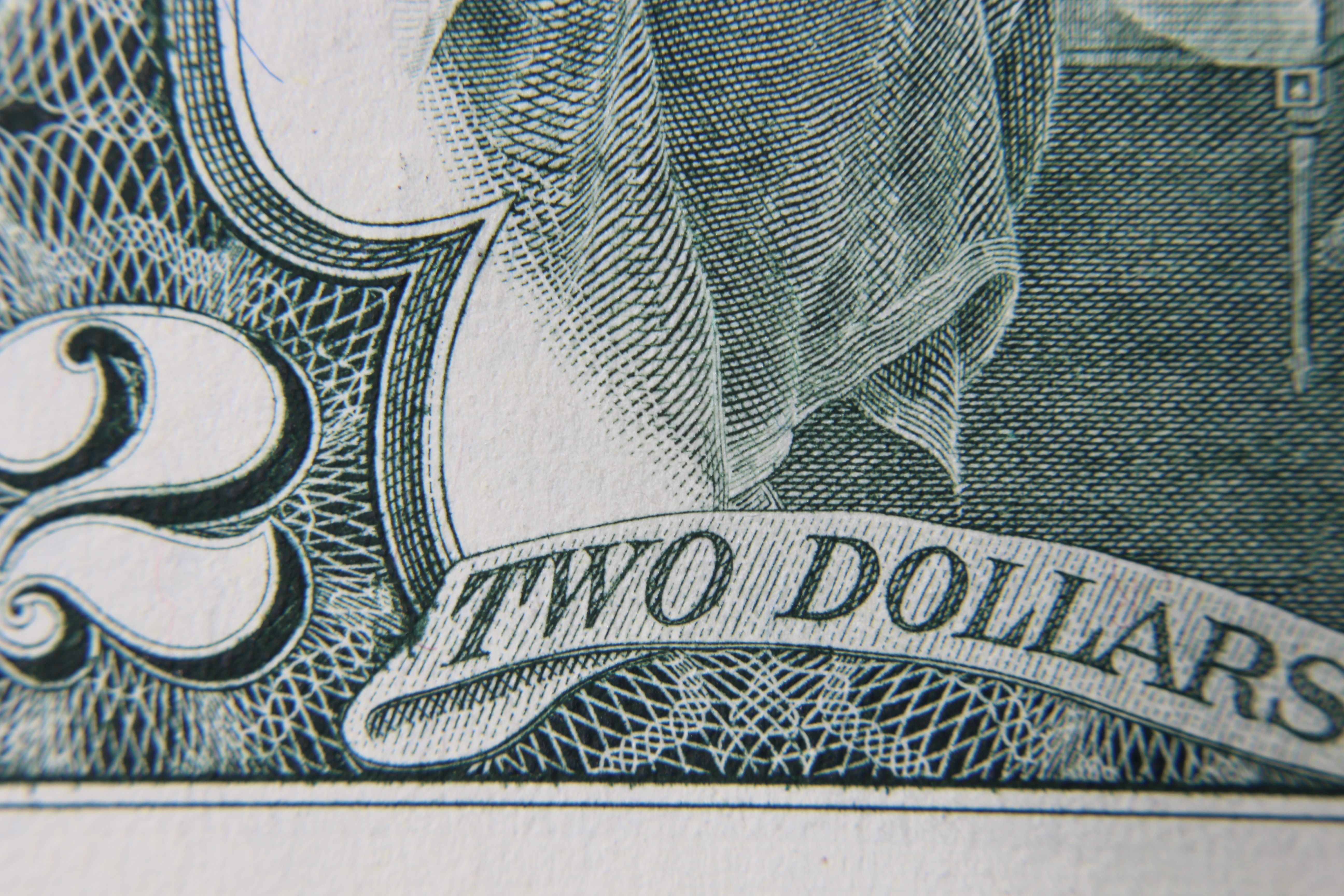 Двухдолларовая купюра. 1/2 Доллара. Двухдолларовая банкнота США. Two Dollar Bill. Jefferson банкнота.